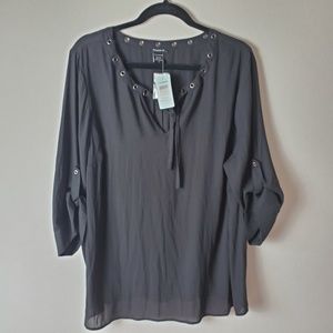 Torrid | sheer elbow length blouse NWT